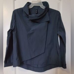 Porto San Francisco Navy Blue Asymmetrical Swing Style Lightweight Jacket